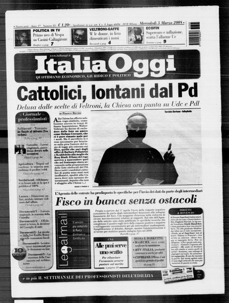 Italia oggi : quotidiano di economia finanza e politica